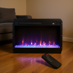 Chimenea Eléctrica Empotrable de 23 Pulgadas, Ultrafina, con Llama de Cristal Realista, Control Remoto, Calefacción para el Hogar - Product Image 2