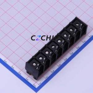 DBT50G-9.5-8P-BK-P OGC Barrier Terminal Block Through hole,P=9.5mm Connector With Cover Plate 9.5mm 1x8P Straight Pin - Product Image 2