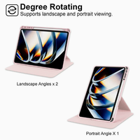 Étui de protection intégral en cuir acrylique avec support rotatif à 360° pour tablette Infinix Xpad 20 (Rose) Style Ins