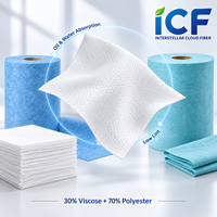 Lingettes industrielles jetables en tissu non tissé ICF Clean Processing, faible teneur en fibres, en viscose, pour le nettoyage des équipements de précision et des installations industrielles