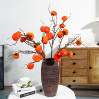 Levensechte Kunstmatige Persimmon Takken 90CM Schuim Real Touch Fruit Huisdecoratie Halloween Kerstmis Thanksgiving - Hoge Kwaliteit Silei