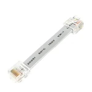 Câble téléphonique plat ul20251 8c gris court câble de conversion réseau rj45 câble de convertisseur de fréquence