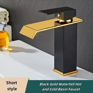 Vente chaude <span class=keywords><strong>Noir</strong></span> Or <span class=keywords><strong>Salle</strong></span> <span class=keywords><strong>De</strong></span> Bains Bassin <span class=keywords><strong>Robinet</strong></span> Cascade Style Bassin <span class=keywords><strong>Robinet</strong></span> - Product Image 2