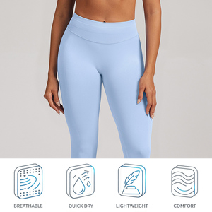 Leggings de yoga y fitness de cintura baja para mujer, de nailon, sin costuras, acanalados, transpirables, ligeros, de color liso, con efecto fruncido en el trasero, ¡los más vendidos! - Product Image 6