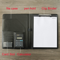 Fabricants d'agendas de bureau et de papeterie Bloc-notes A4 Classeur en cuir Saffiano Cahier de qualité supérieure avec calculatrice