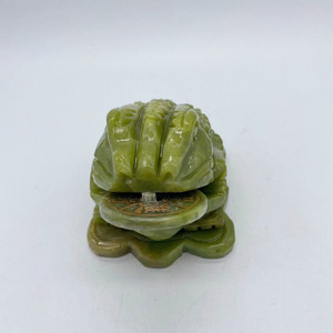 Fengshui-toad de jade verde con moneda para decoración, oferta al por menor y al por mayor, 2020 - Product Image 6
