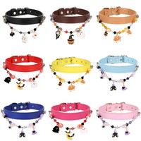 Collier pour chat et chien d'Halloween, collier à perles détachable, collier de dessin animé réglable pour animaux de compagnie avec clochette, pour chiots et chatons de petite et moyenne taille