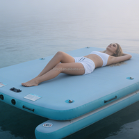 Hailebao Plateforme flottante gonflable portable en PVC, tapis de pêche, tapis d'air pour quai ou bateau, pour tous les âges