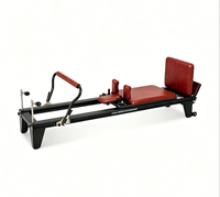 Machine de Pilates Reformer en aluminium durable et écologique, noire, avec lit de yoga coulissant réglable et plateau de saut