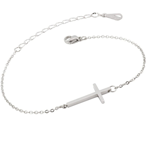 Braccialetto da <span class=keywords><strong>donna</strong></span> in <span class=keywords><strong>argento</strong></span> Sterling 925 di marca Peishang con croce laterale in buona fortuna, gioielli placcati in oro rosa 2021 per <span class=keywords><strong>donna</strong></span> - Product Image 5