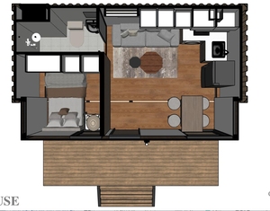 Pequeña casa contenedor <span class=keywords><strong>de</strong></span> acero <span class=keywords><strong>de</strong></span> 20 pies lista para enviar con instalaciones para dormir en el dormitorio para uso en Garden Beach Hotel o Villa - Product Image 3