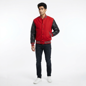 High Quality Custom Baseball <b>Jacket</b> <b>Long</b> Sleeve Men <b>Leather</b> Varsity <b>Jacket</b> - Product Image 1