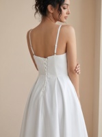 Gaun Pengantin Satin Model Ball Gown dengan Kerah Sweetheart, Bagian Dada Berkerut, Korset, Gaun Pengantin Kustom, Satin Warna Ivory untuk Pengantin Wanita