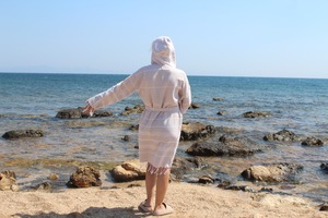 Albornoz de taparrabos Sultan Lux con capucha de algodón de manga larga de secado rápido, bata suave colorida, albornoz para mujer, albornoz para hombre - Product Image 5