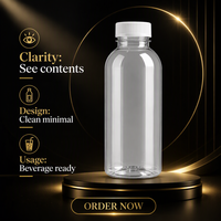 Bouteille en plastique transparente de qualité alimentaire avec bouchon à vis rond pour l'emballage de jus, de lait et de thé