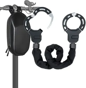 JIZHOU Universal Anti-Theft Motorcycle Chain Lock Double Lock Handcuffs for E-Scooter Bags with Integrated Handcuff Lock