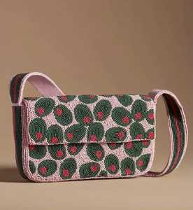 Handcrafted Seed Beads Beaded Embroidery Crossbody Handbag With Adjustable Strap Featuring <b>Unique</b> Style - Product Image 3