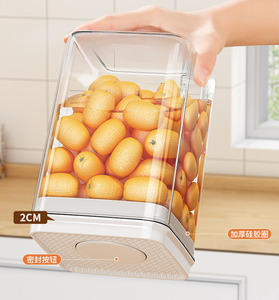 Control de botón emergente Hermético Apilable <span class=keywords><strong>Cereal</strong></span> seco Contenedor de almacenamiento de alimentos Caja Snack Café Azúcar Cocina Despensa Organización - Product Image 4