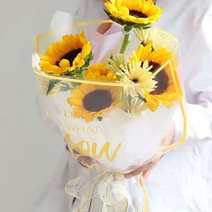 Fournitures d'emballage pour fleuristes en gros, étui imperméable de forme spéciale pour plusieurs tiges de fleurs, cadre simple, sac d'emballage pour bouquet frais - Product Image 2