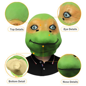 Маска из латекса с изображением милого мультяшного героя-черепахи, забавный костюм в виде головы животного для косплея, Хэллоуина, вечеринки, игрушка, реквизит - Product Image 3