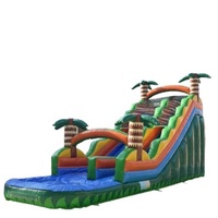 Prêt à expédier jungle toboggan gonflable avec piscine à vendre