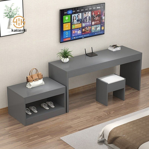 Meuble TV long pour chambre d'hôtel, chambre standard, chambre d'hôtes et maison d'hôtes, avec rangement pour bagages, ensemble complet pour chambre, sélectionné pour hôtels et gîtes. - Product Image 3