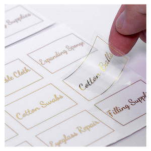 Étiquette autocollante personnalisée, impression personnalisée, logo transparent, imperméable, feuille d'or transparente, étiquette carrée ronde pour pot cosmétique - Product Image 1