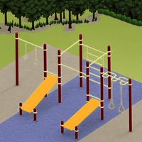 Barras de mono de calistenia de acero al aire libre para parque infantil equipo de entrenamiento paralelo Fitness