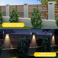 Éclairage solaire pour clôture, 2 LED, éclairage mural étanche, marche/arrêt automatique, alimentation solaire