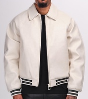 Blouson Bomber Homme Noir en Cuir PU Col Montant Fermeture Éclair Couleur Unie Style Décontracté Hiver Coupe Droite Coupe-Vent Haute Protection
