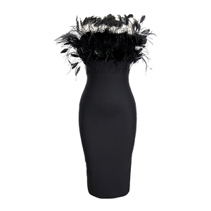 Alta calidad Boutique logotipo personalizado ver a través de encaje mujeres vestido negro manga larga estampado Floral ajustado elegante Club vestido - Product Image 6