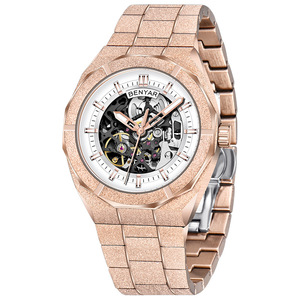 Orologio Automatico da Uomo Benyar 5212 di Lusso con Quadrante Scheletrato Effetto Polvere di Stelle, Lancette Luminose, Impermeabile 3BAR, Cinturino in Acciaio Inossidabile - Product Image 3