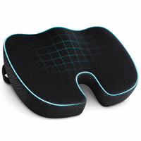 Coussin de siège en mousse à mémoire de forme avec gel rafraîchissant noir, support 3 couches, housse en maille respirante, soulagement du coccyx, fournisseur de chaises de bureau