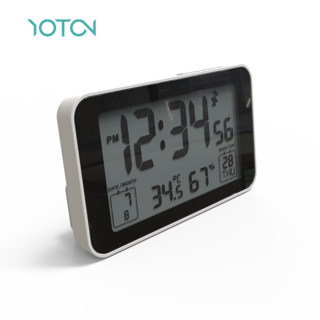 Factory Price Digital Electronic LCD Display RC Alarm Clock with Backlight and Indoor Temperature Calendars Household Use