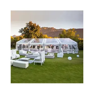 Tenda panjang atap transparan luar ruangan tenda besar 200 300 400 500 1000 tenda acara pesta pernikahan