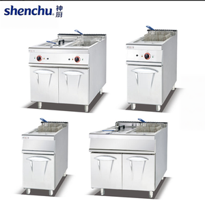 Friteuse à gaz professionnelle à 2 paniers, avec régulateur de température à valve SIT, 28 L par cuve, dispositifs de sécurité complets - Product Image 2