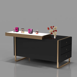 Présentoir de Comptoir pour Cosmétiques LUX en MDF Blanc avec Logo Personnalisé pour Magasin de Maquillage - Product Image 1