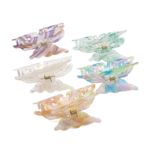 Pinces à cheveux en PVC à strass tendance, papillon, couleurs mélangées, accessoires de cheveux populaires pour femmes - Product Image 1