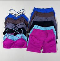 Soutien-gorge de sport sans couture à bretelles croisées pour femmes, maintien élevé, pour la course, en Spandex/Nylon, anti-statique, col en V, marque OEM