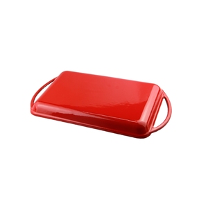 <span class=keywords><strong>Plaque</strong></span> de cuisson rectangulaire en <span class=keywords><strong>fonte</strong></span> émaillée, poêle à griller antiadhésive robuste de qualité commerciale pour restaurant et usage domestique - Product Image 2