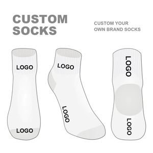 Quality Athletic White Black Ankle Gym Socken Cotton Quarter Crew Logo Custom Design Men Sports <b>Socks</b> - Product Image 3