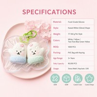 Porte-clés personnalisé Kawaii en forme de gant, en silicone de qualité alimentaire à rebond lent, anti-stress, peluche animale à presser, cadeau OEM