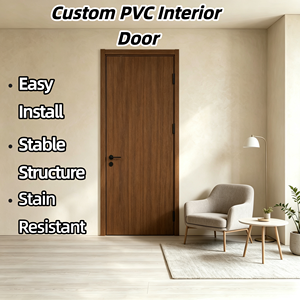 Costo de Puerta Interior con Revestimiento de PVC Resistente a la Humedad  Puerta de Estilo Flush Eficaz para <span class=keywords><strong>Apartamentos</strong></span> en Tailandia e Indonesia - Product Image 1