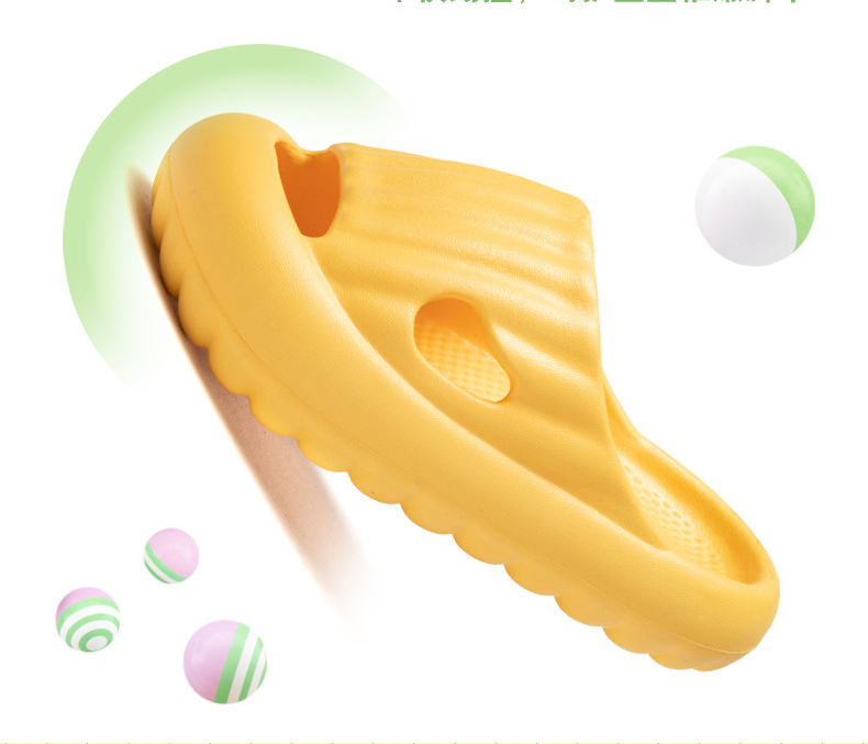 Kids Home Slide Slippers Solid Color Covered Head Thick Sole Non-slip Bathroom Indoor Slippers
