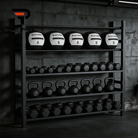 PILOTSPORTS Étagère de Rangement Commerciale Multifonctionnelle Réglable pour Salle de Sport, Support de Fitness Personnalisable pour Haltères et Kettlebells