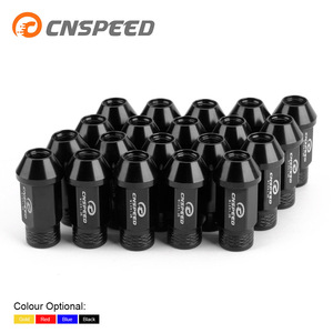 CNSPEED น็อตล้อ M12X1.25 อลูมิเนียมอัลลอยด์สำหรับอัพเกรดล้อรถยนต์สีดำ - Product Image 1