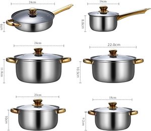 ชุดหม้อกระทะสแตนเลส 12 ชิ้น ชุดเครื่องครัวเคลือบกันติด - Product Image 2