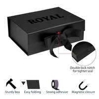 Vente en gros de boîte cadeau magnétique noire de luxe stratification mate en relief sacs cadeaux de luxe imprimés sur mesure boîte à couvercle magnétique dossier