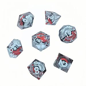 <span class=keywords><strong>Set</strong></span> di Dadi in Resina Glitterata, 7 Pezzi Poliedrici per DND RPG, Dadi da Tavolo con Logo Personalizzato, Vendita all'Ingrosso - Product Image 6