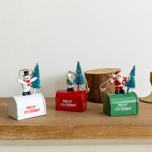 Décoration de Noël en tissu, pendentif pour boîte aux lettres, ornements bonhomme de neige, Père Noël, ours, pour l'ambiance de l'arbre, en résine, style européen et américain - Product Image 4